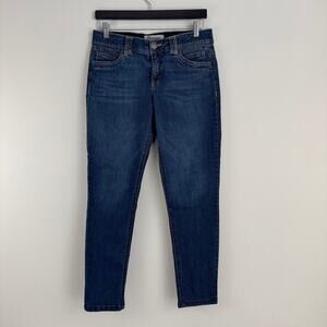 Democracy Jeans Women's 6 Ab Technology Ankle Tapered Skinny Blue Denim READ